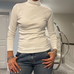 White Mock Neck